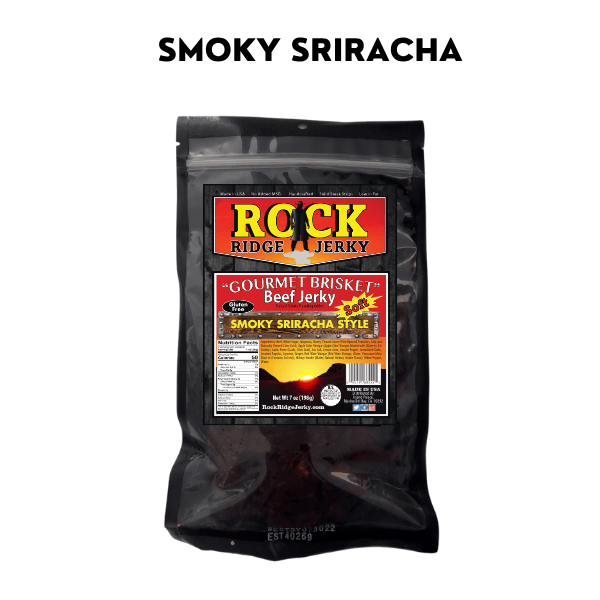 SMOKY SRIRACHA Brisket beef jerky | Best SOFT Brisket jerky 7oz Bag