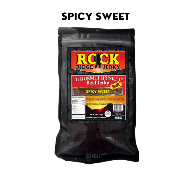 SPICY SWEET Brisket beef jerky, 7 oz Bag, Soft Brisket jerky