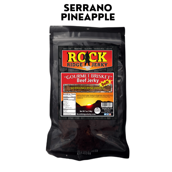 SERRANO PINEAPPLE Brisket beef jerky | Best SOFT Brisket jerky 7oz Bag